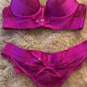 Elegant Pink Lace Lingerie Set Honey Birdette